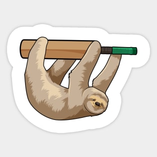 Sloth at Cricket with Cricket bat Sticker